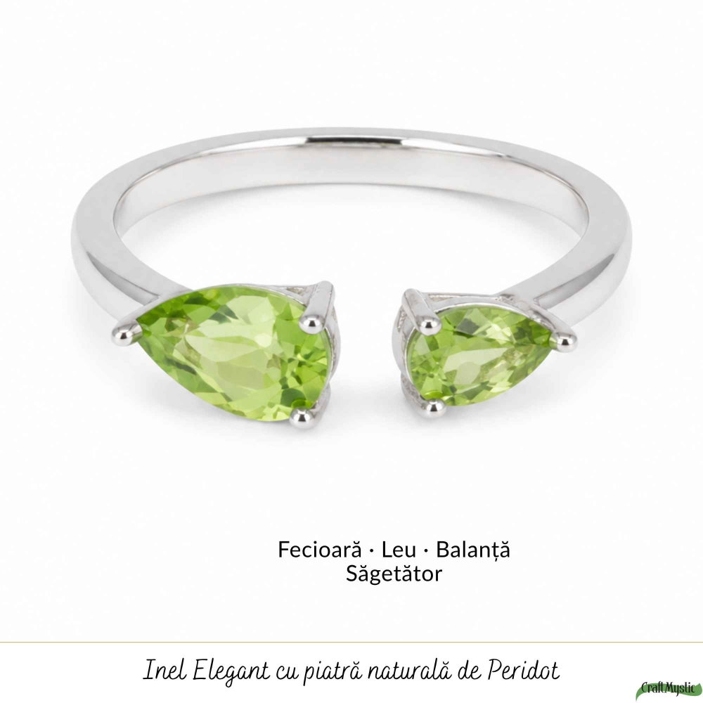 Inel Argint 925 cu Peridot Fatetat Lacrima – Echilibru si Feminitate Naturala [5]
