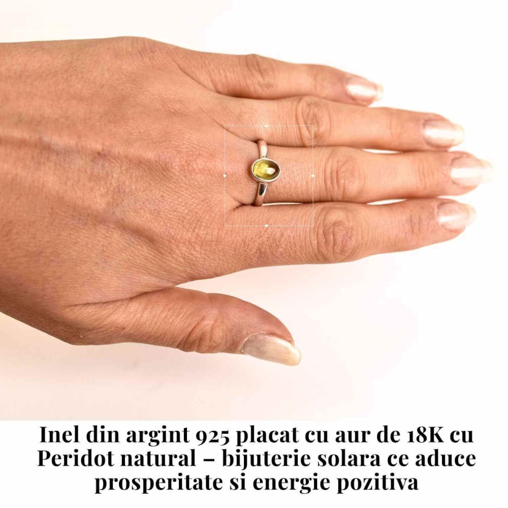 Inel argint 925 cu Peridot natural oval – Lumina si Echilibru [2]
