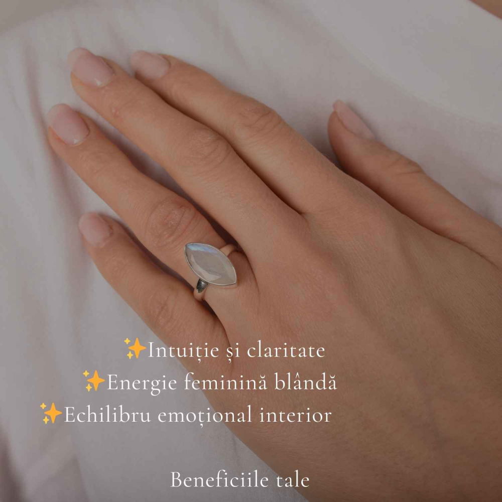 Inel Argint 925 cu Piatra Lunii Delica fatetat – Echilibru și Feminitate [3]