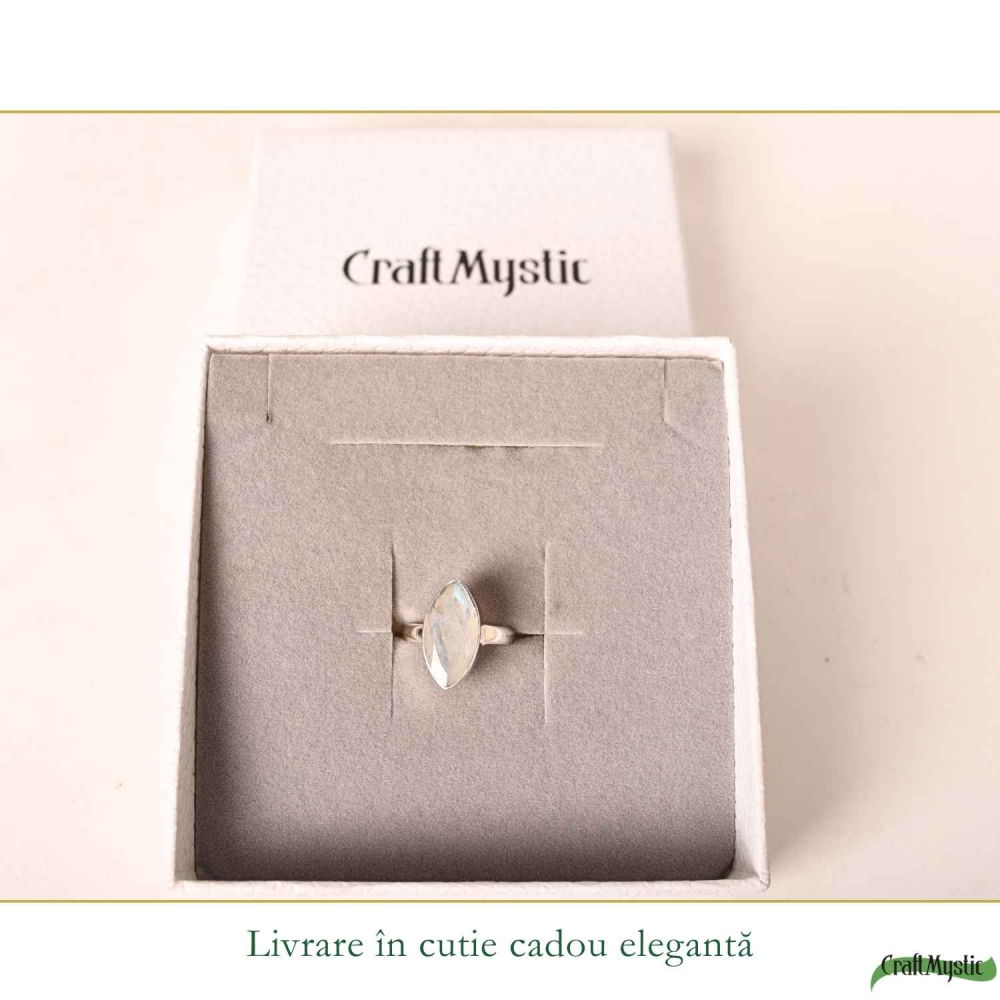 Inel Argint 925 cu Piatra Lunii Delica fatetat – Echilibru și Feminitate [6]