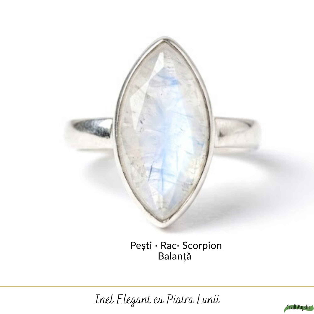 Inel Argint 925 cu Piatra Lunii Delica fatetat – Echilibru și Feminitate [5]