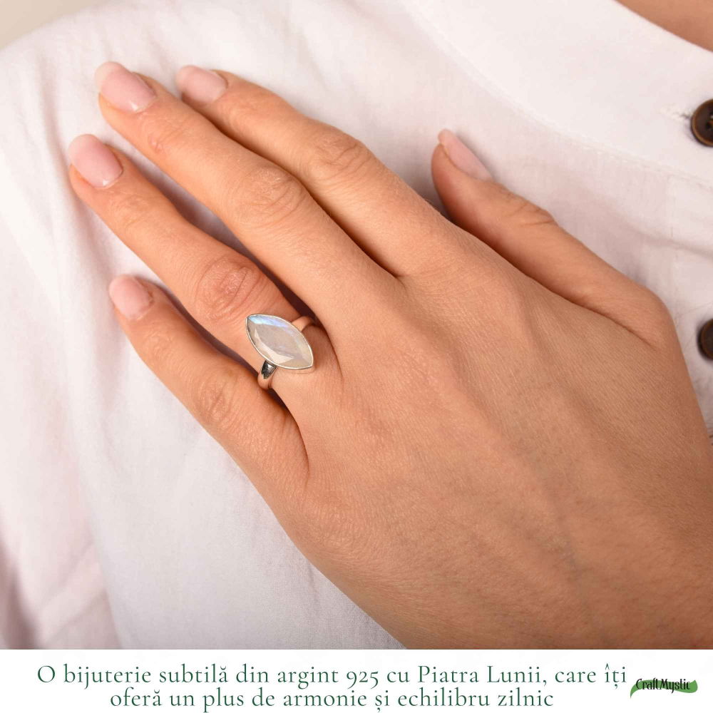 Inel Argint 925 cu Piatra Lunii Delica fatetat – Echilibru și Feminitate [2]