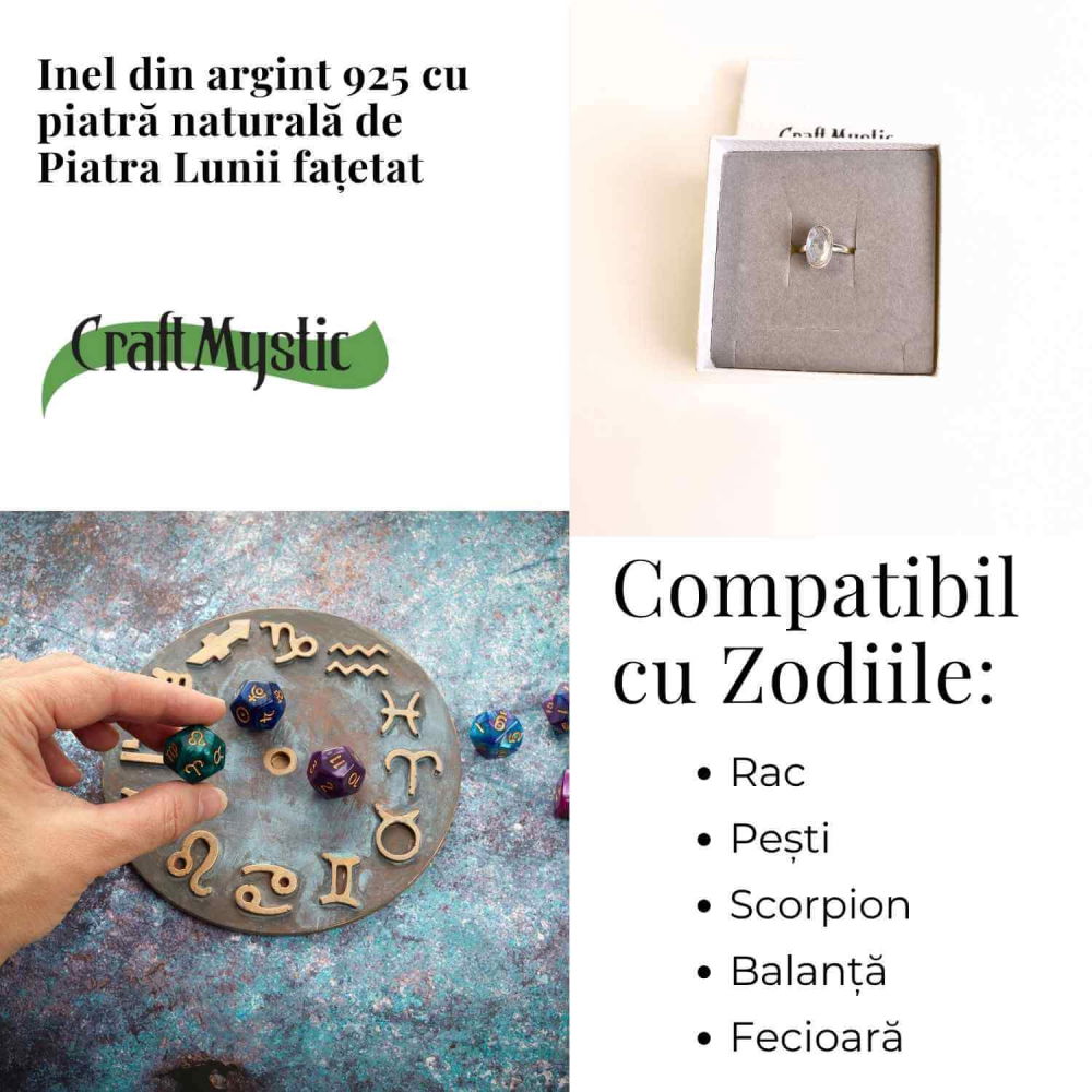 Inel Argint 925 cu Piatra Lunii Fatetat Ovala – Intuitie si Echilibru Emotional [4]