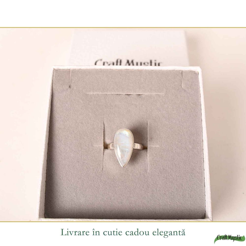 Inel Argint 925 cu Piatra Lunii Lacrimă – Echilibru Emoțional si Intuitie [6]