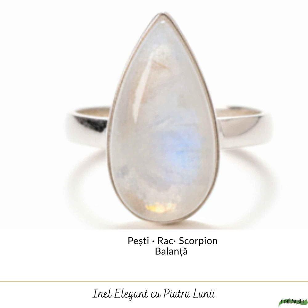 Inel Argint 925 cu Piatra Lunii Lacrimă – Echilibru Emoțional si Intuitie [5]