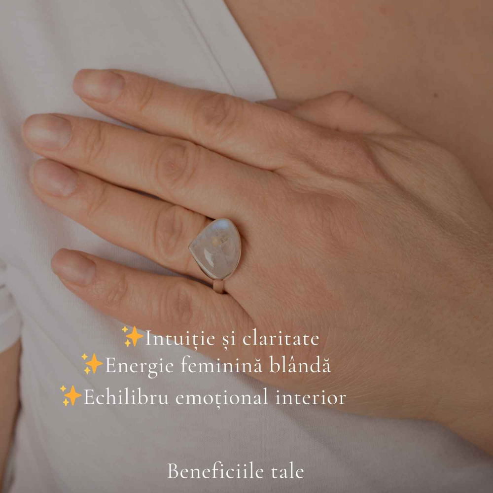 Inel Argint 925 cu Piatra Lunii Lacrima – Echilibru si Intuitie Profunda [3]