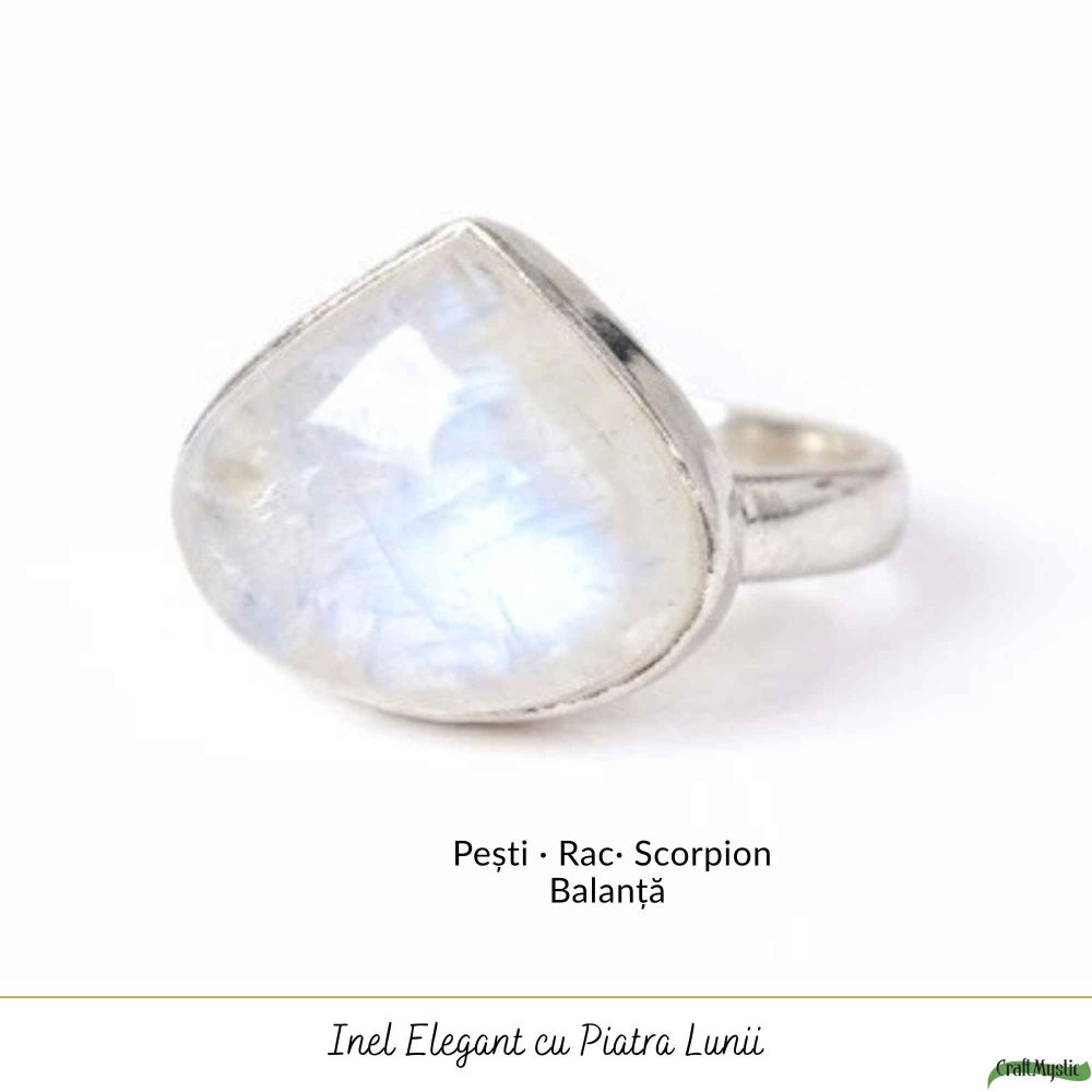 Inel Argint 925 cu Piatra Lunii Lacrima – Echilibru si Intuitie Profunda [5]