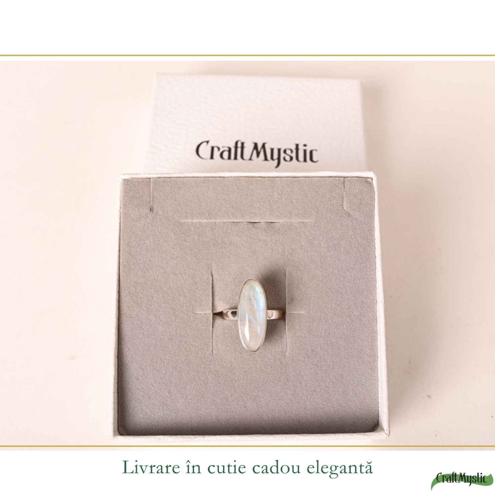Inel Argint 925 cu Piatra Lunii Oval – Echilibru Emotional si Intuitie [6]