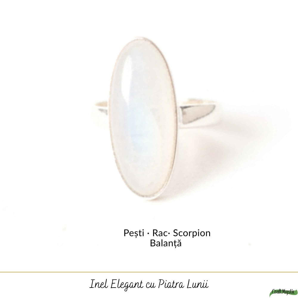 Inel Argint 925 cu Piatra Lunii Oval – Echilibru Emotional si Intuitie [5]