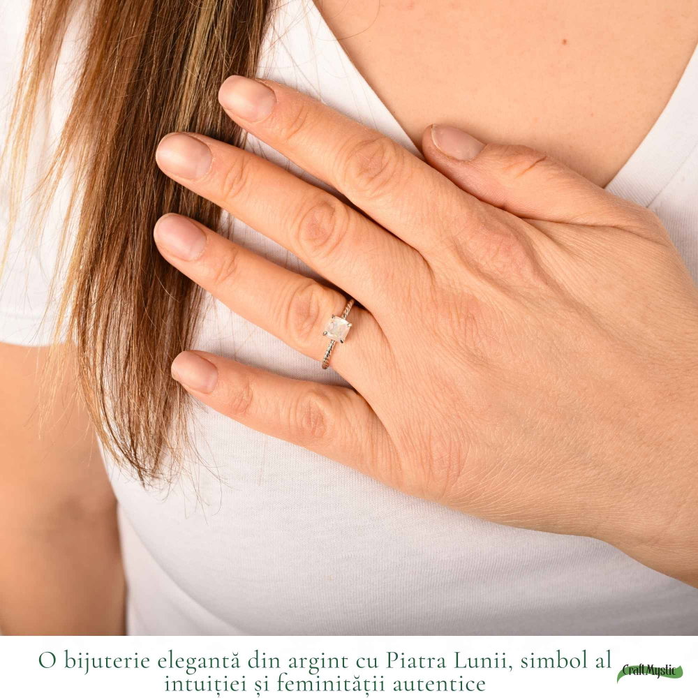 Inel argint 925 rasucit piatra lunii patrata – intuitie si echilibru [2]