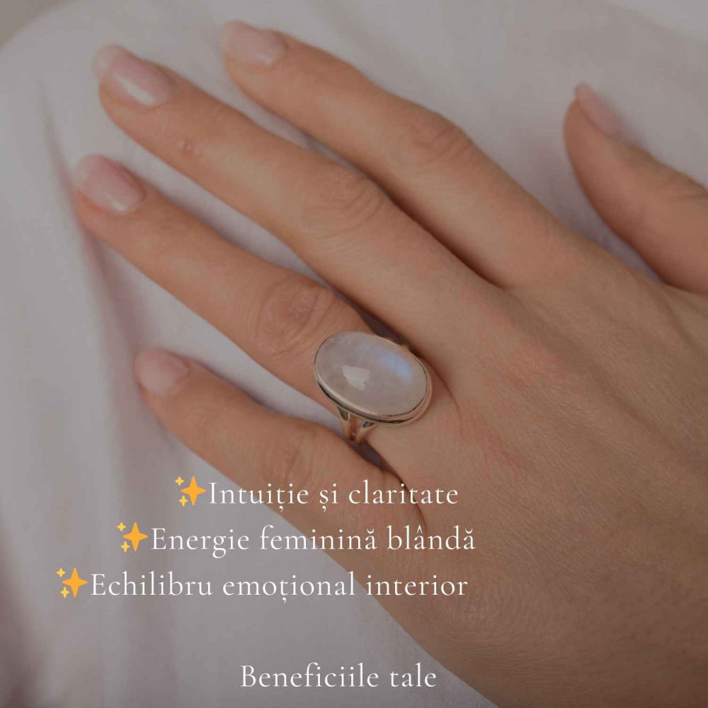 Inel Argint 925 cu Piatra Lunii Oval – Intuitie si Echilibru Interior [3]