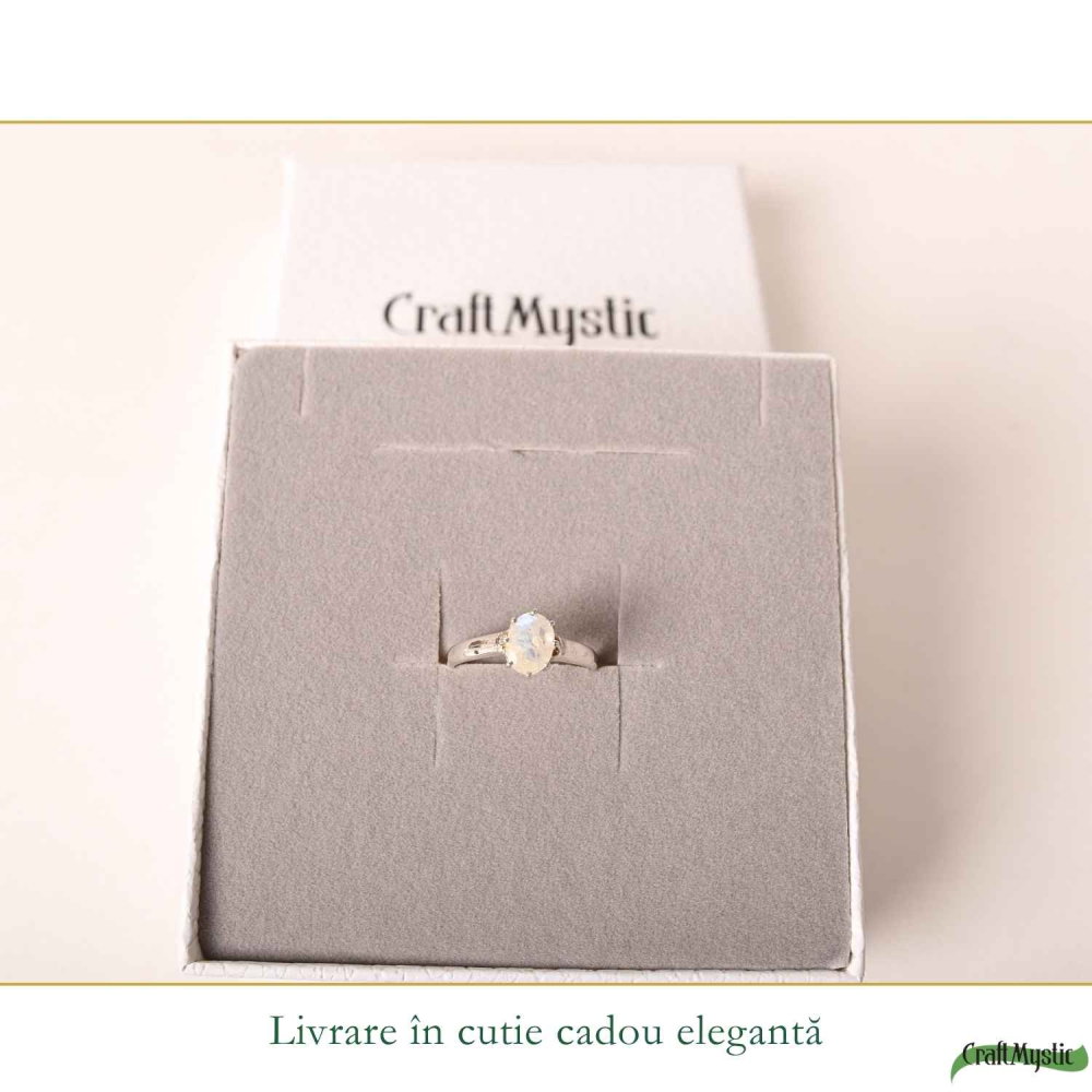 Inel Argint 925 cu Piatra Lunii Oval Fatetat – Feminitate si Echilibru Interior [6]