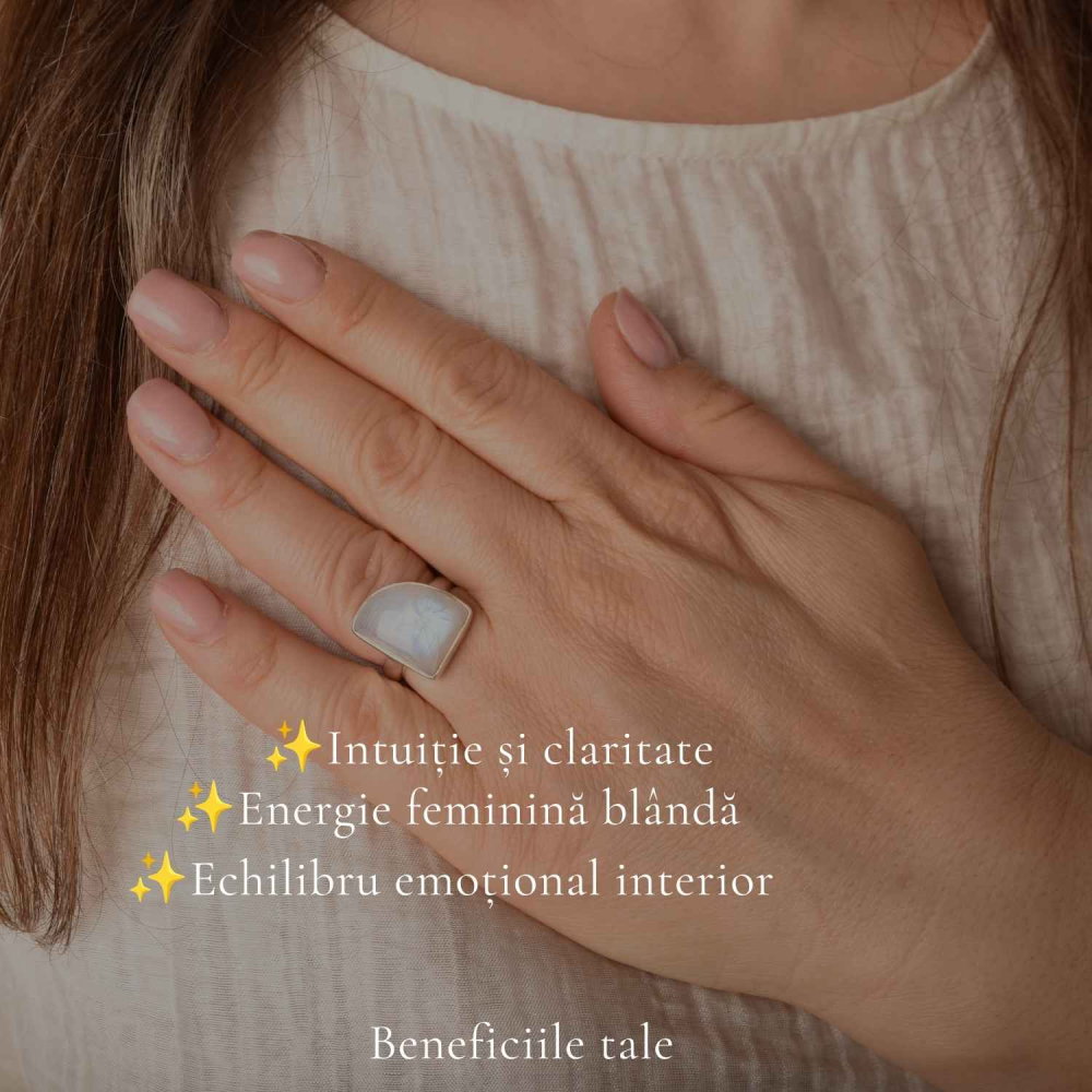 Inel Argint 925 cu Piatra Lunii Neuniforma – Intuitie si Eleganta Naturala [3]