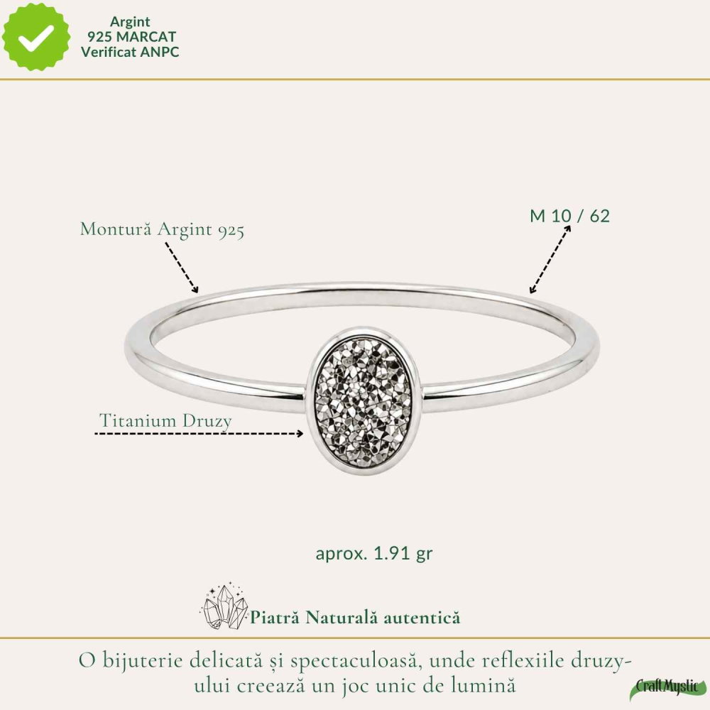 Inel argint 925 cu Titanium Druzy oval – stralucire si energie pozitiva [4]