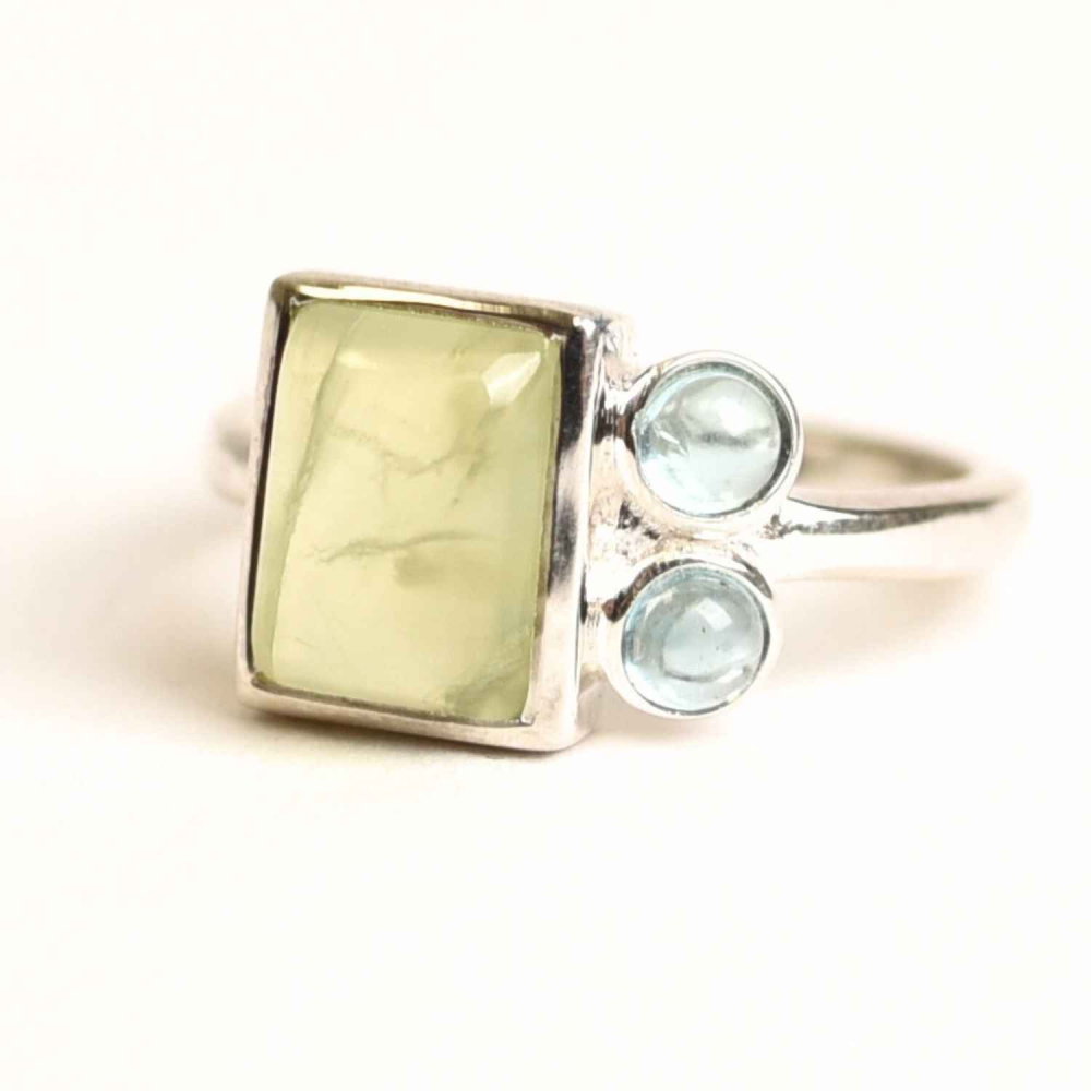Inel Argint 925 cu Prehnite si Apatit Albastru – Claritate si Armonie Interioara [1]