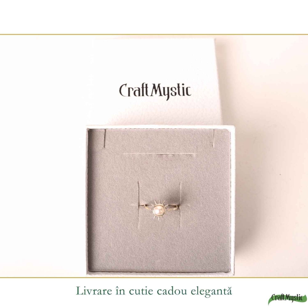 Inel Argint 925 cu Perla si Soare – Feminitate Luminoasa si Energie Pozitiva [6]