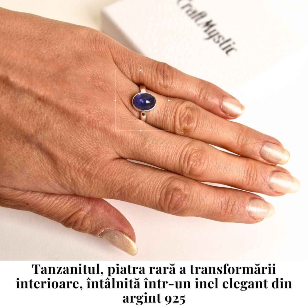 Inel Argint 925 cu Tanzanit Oval – Lumina Intuitiei si Echilibrului [2]