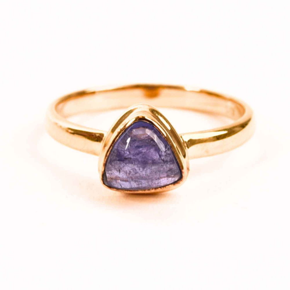 Inel Argint 925 cu Tanzanit Triunghiular Marime 62 (EU) / 10 (US) – Protectie si Evolutie Spirituala [1]
