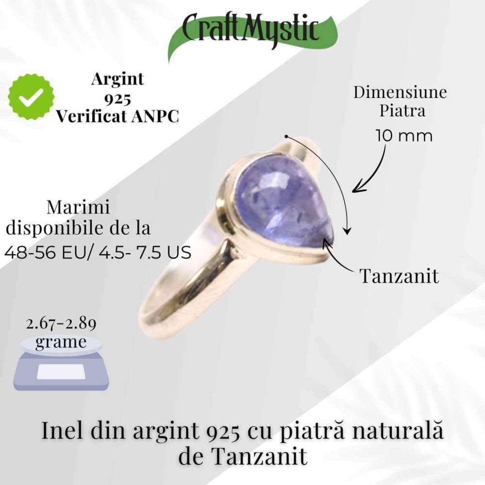 Inel Argint 925 cu Tanzanit Lacrima – Vindecare si Claritate Interioara [5]