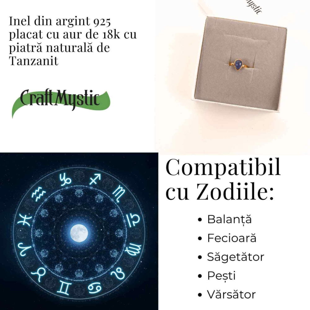 Inel Argint 925 cu Tanzanit Triunghiular Marime 62 (EU) / 10 (US) – Protectie si Evolutie Spirituala [5]