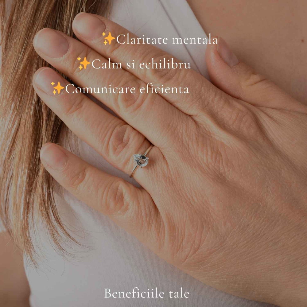 Inel argint 925 cu Topaz Albastru forma de lacrima – delicatete si claritate interioara [3]