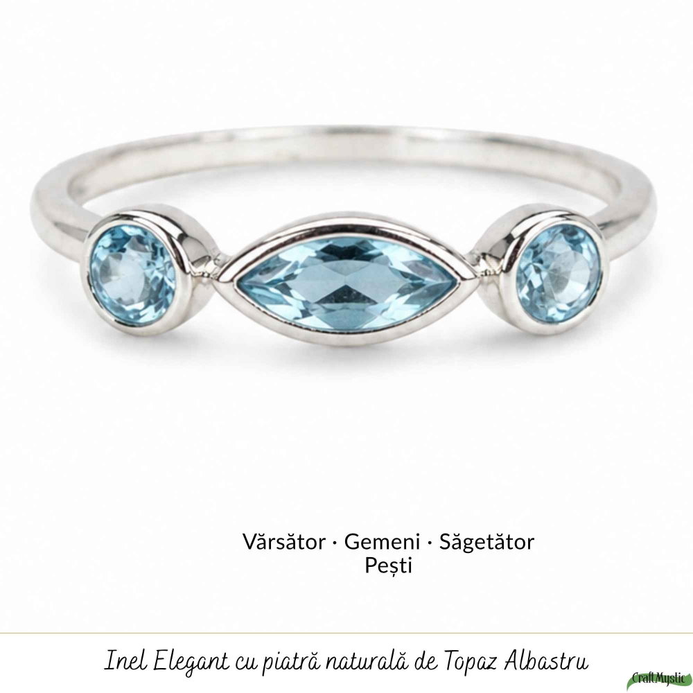 Inel argint 925 cu Topaz Albastru triplu – claritate si echilibru zilnic [5]