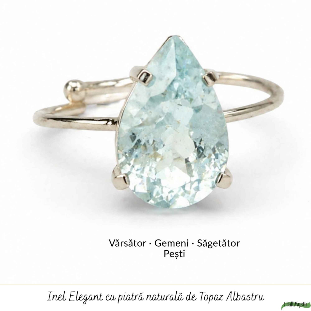 Inel argint 925 cu Topaz Albastru lacrima – calm si claritate interioara [5]