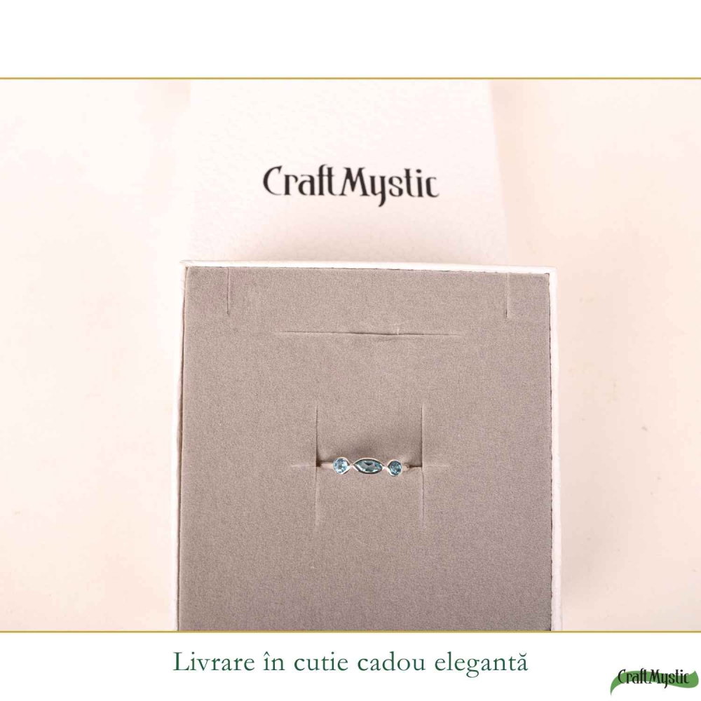 Inel argint 925 cu Topaz Albastru triplu – claritate si echilibru zilnic [6]