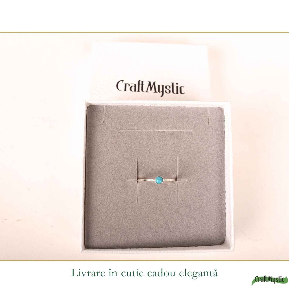 Inel Argint 925 cu Turcoaz Lacrima Mic – Protectie si Echilibru [6]