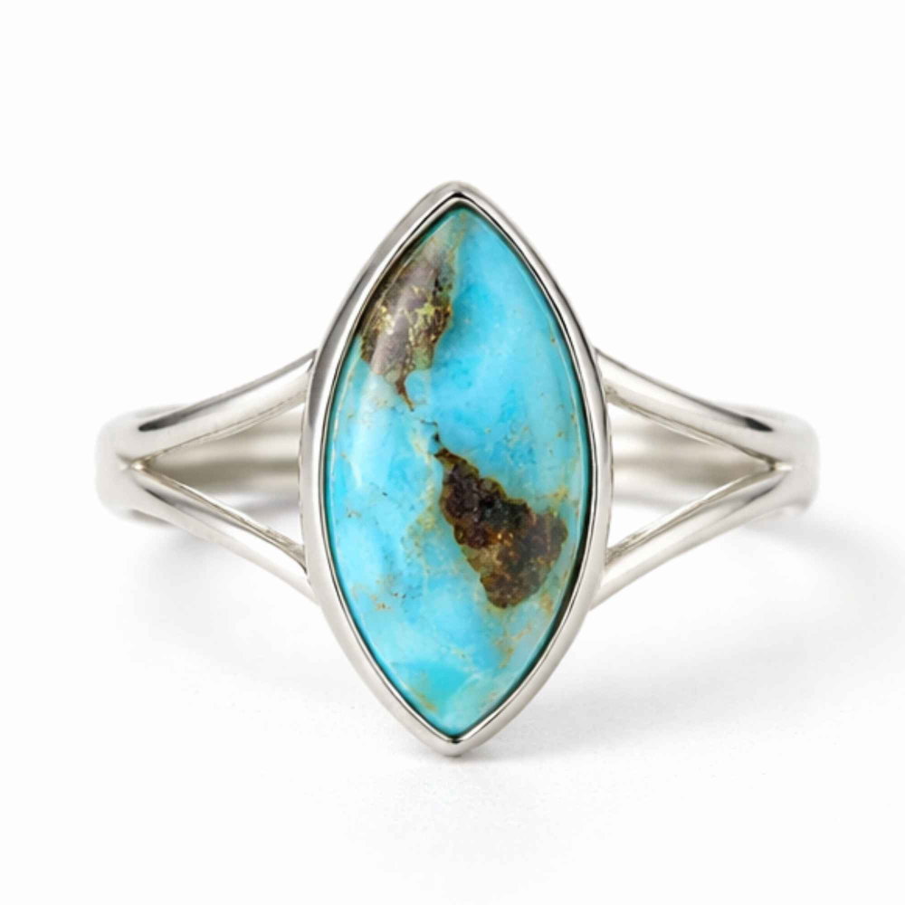 Inel Argint 925 cu Turcoaz si Pirita Delica – Protectie si Echilibru [1]