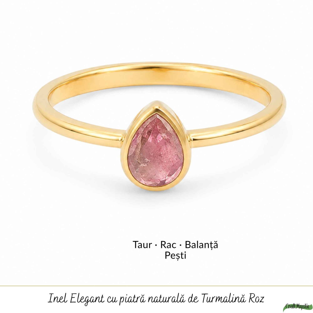 Inel Argint 925 cu Turmalina Roz Lacrima – Feminitate si Iubire Delicata [5]