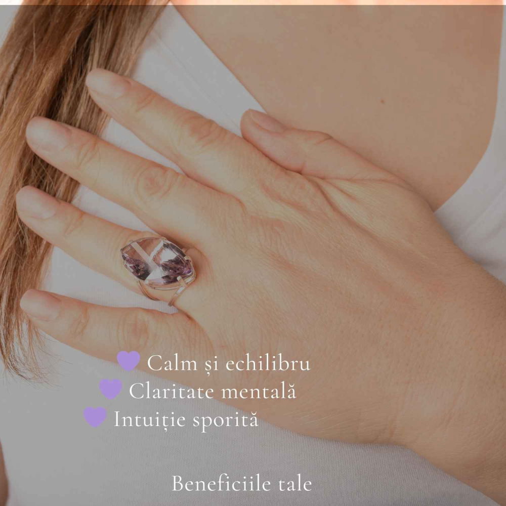Inel Argint 925 cu Ametist Fatetat Delica – Echilibru si Eleganta Naturala [3]