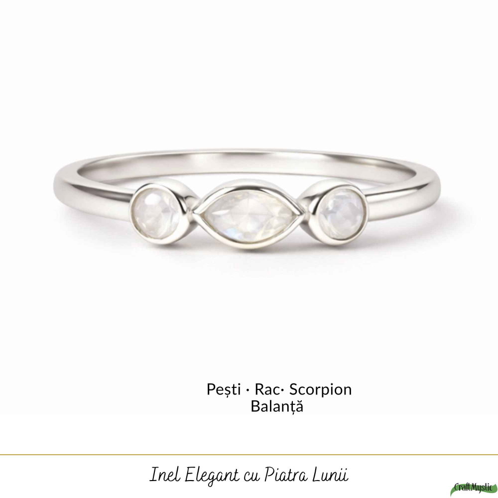 Inel Argint 925 Triplu cu Piatra Lunii Fatetata – Intuitie si Delicatete [5]