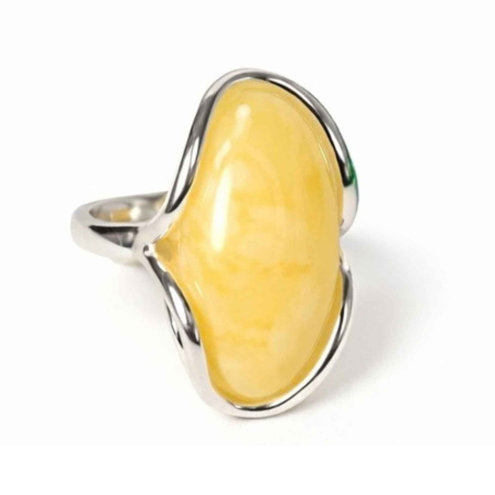 Inel Argint 925 cu Chihlimbar Galben Natural Oval – Lumina Calda si Eleganta Naturala [1]