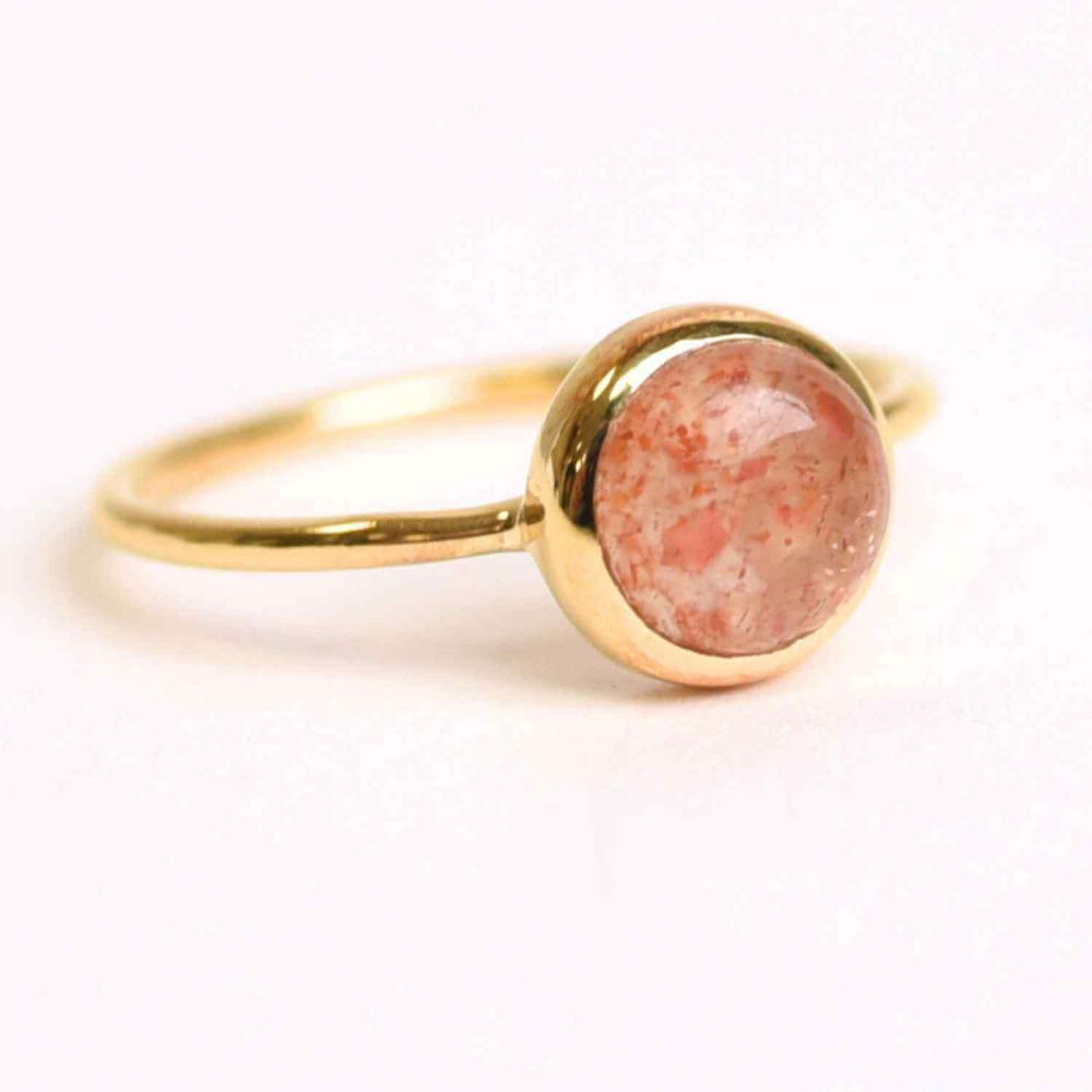 Inel Argint 925 placat cu Aur 18K cu Piatra Soarelui Oval – Energie Pozitiva si Incredere Interioara [1]