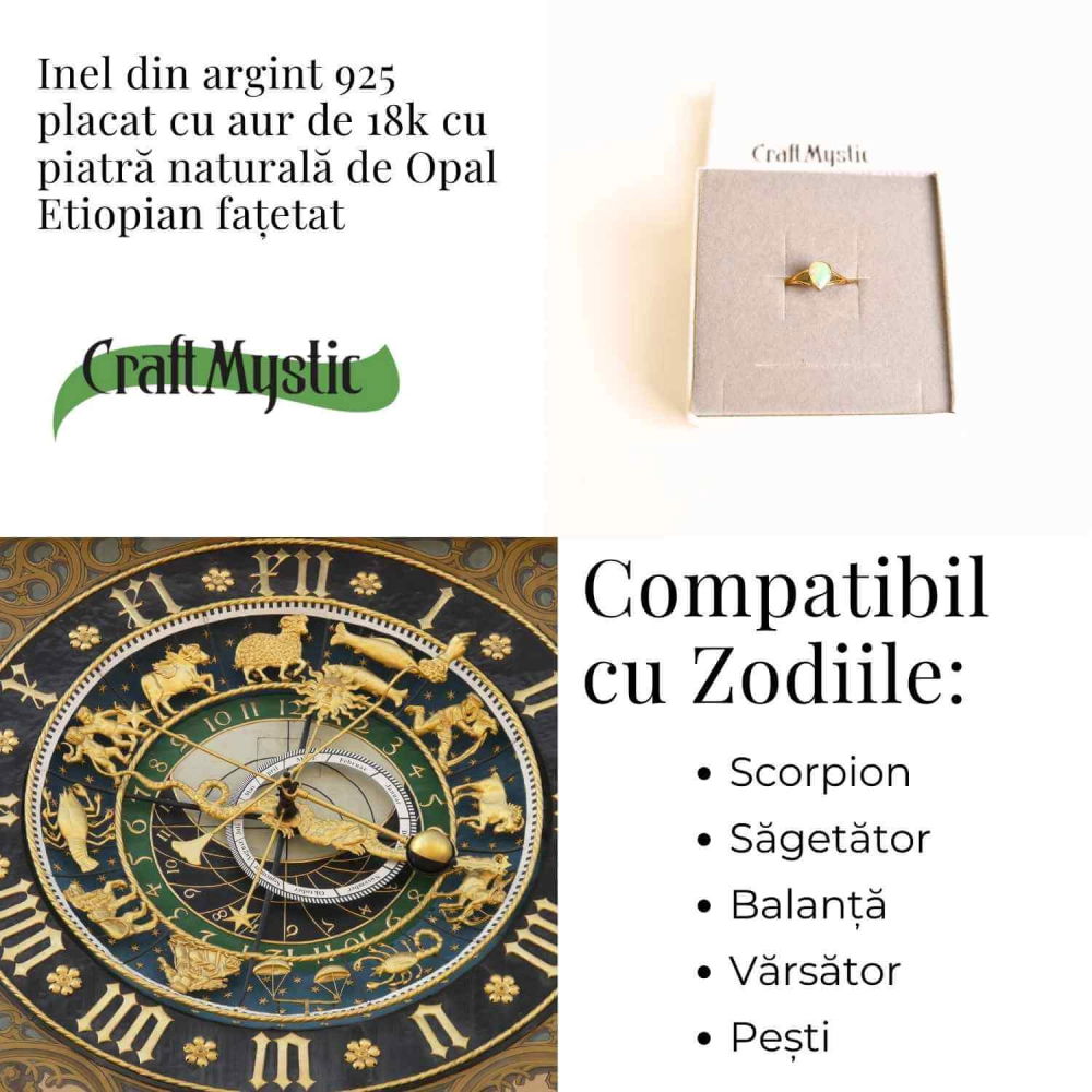 Inel Argint 925 placat cu Aur 18K cu Opal Etiopian Lacrima – Lumina Vindecarii Interioare [4]