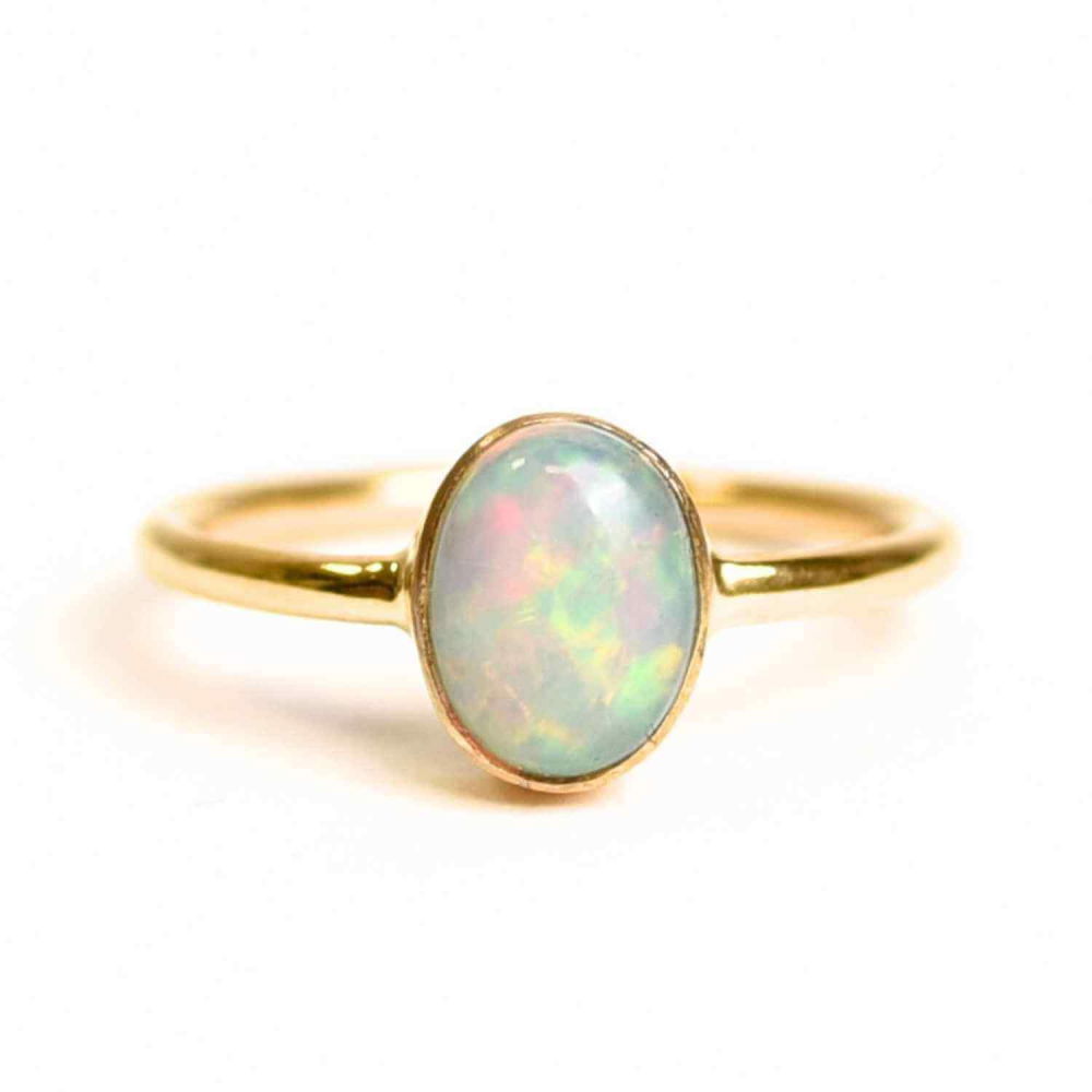 Inel argint 925 placat cu aur 18k cu Opal Etiopian oval – Lumina interioara si inspiratie divina [1]