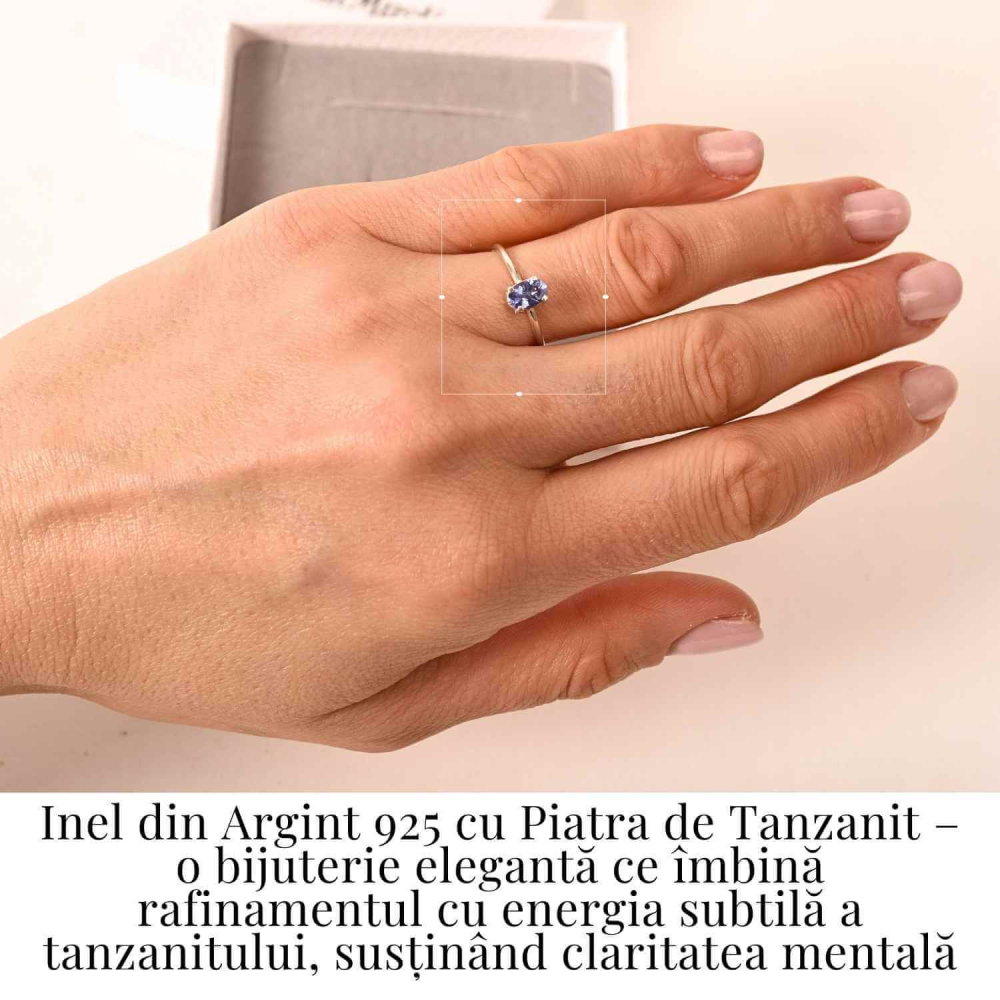 Inel din Argint 925 reglabil cu Tanzanit Fatetat — o raza de lumina violet purtata cu calm si echilibru [2]