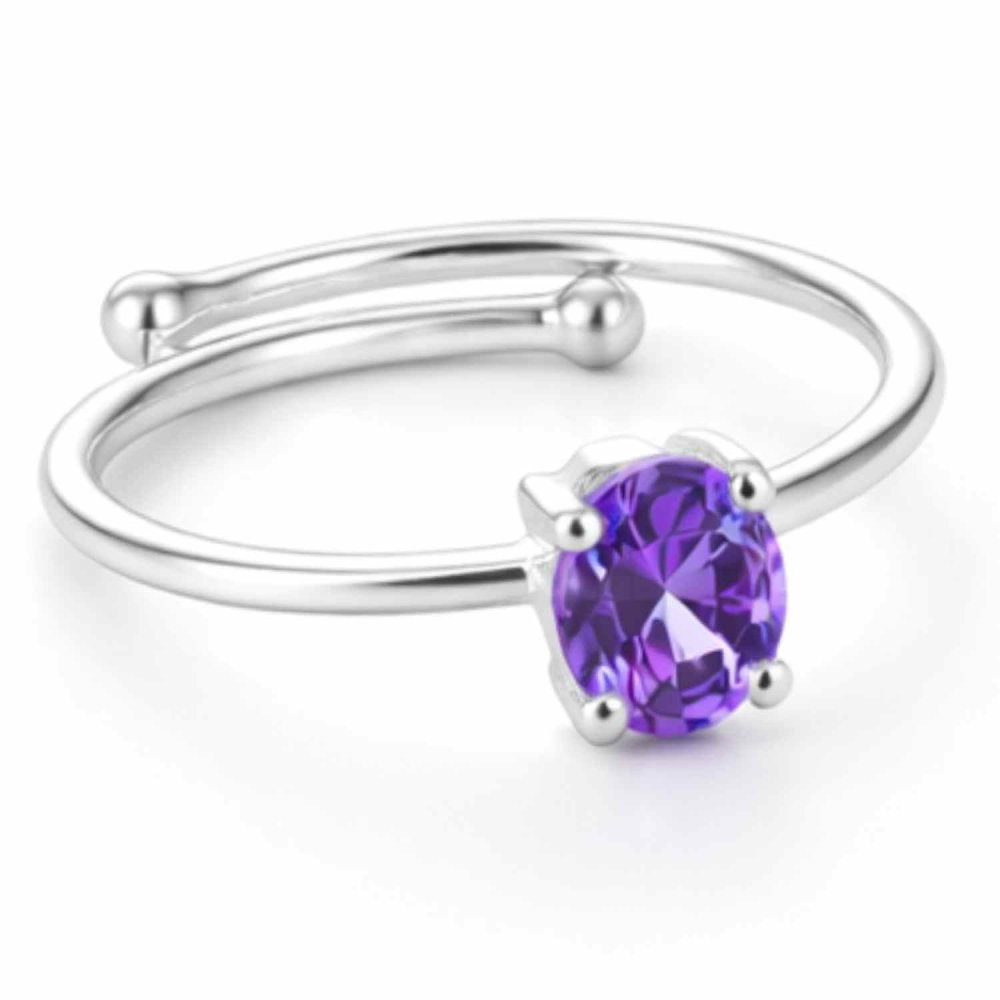 Inel din Argint 925 reglabil cu Tanzanit Fatetat — o raza de lumina violet purtata cu calm si echilibru [1]