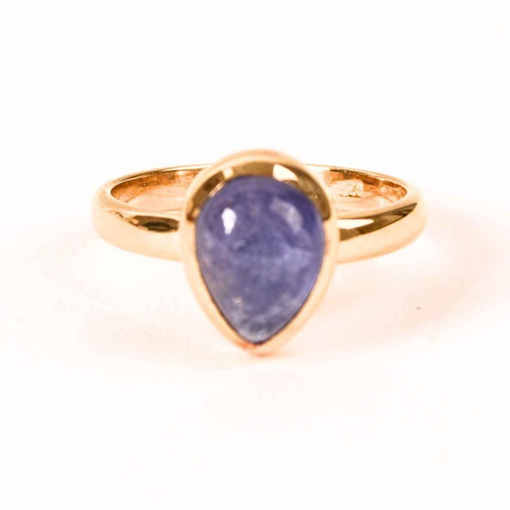 Inel Argint 925 cu Tanzanit in Forma de Lacrima  Marime 55 (EU) / 7 (US)– Transformare si Claritate Spirituala [1]