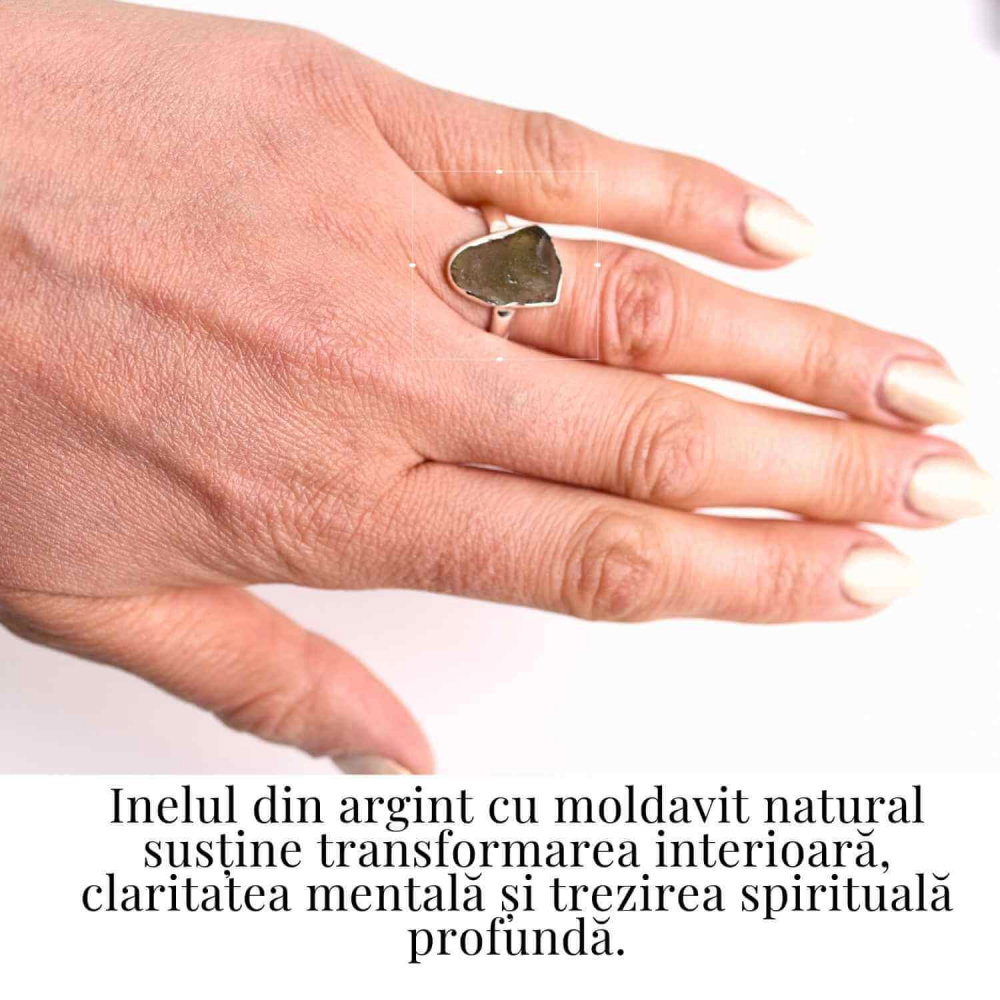 Inel cu moldavit natural si montura argint 925 – Claritate si renastere interioara [2]