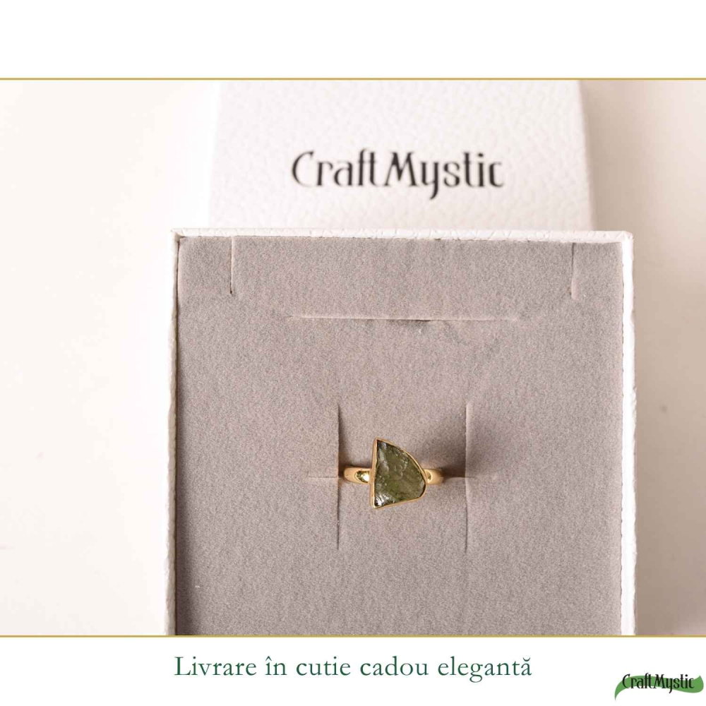 Inel argint 925 placat cu aur de 18k si moldavit brut , M6/51 – energie autentica si transformare interioara [6]