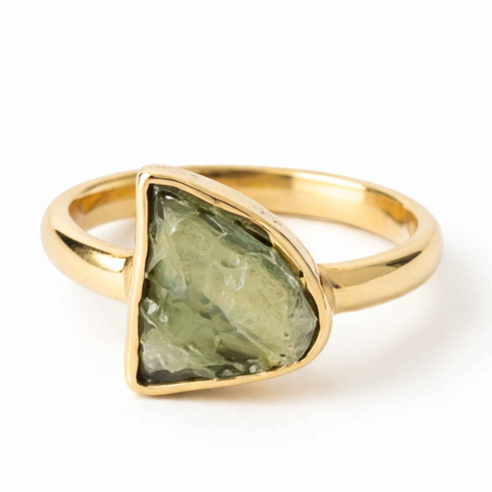 Inel argint 925 placat cu aur de 18k si moldavit brut , M6/51 – energie autentica si transformare interioara [1]