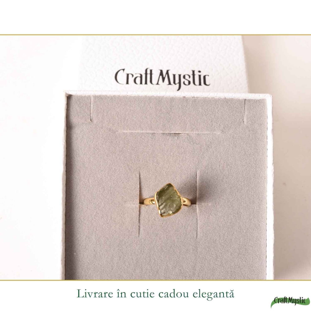 Inel argint 925 placat cu aur de 18k si moldavit brut neuniform, M6.5/53 – energie puternica si transformare autentica [6]