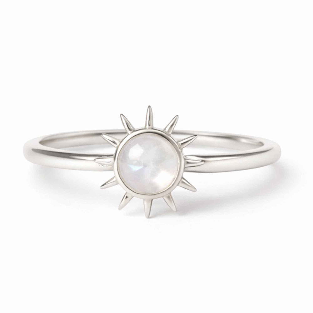 Inel Argint 925 cu Piatra Lunii si Soare – Feminitate si Echilibru Interior [1]