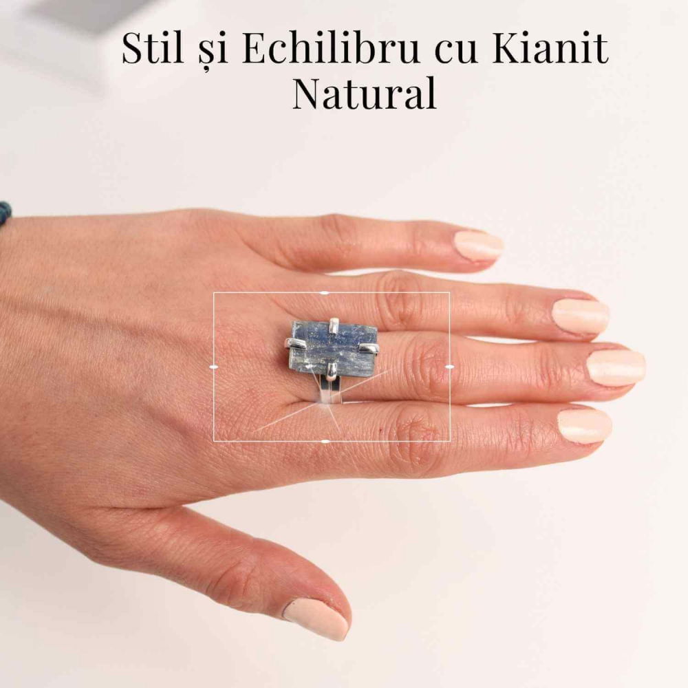 Inel Argintiu cu Kianit (cianit) Albastru - Claritate si Echilibru [2]