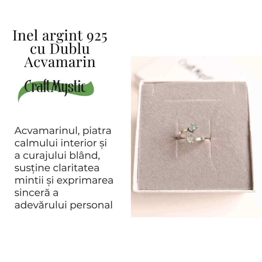 Inel Argint 925 cu Dublu Acvamarin – Claritate si Liniste Interioara [3]