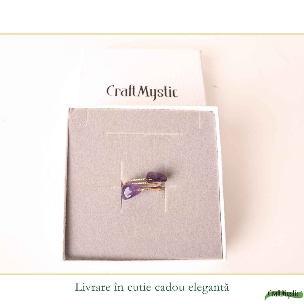 Inel cu Ametist Natural si Cupru – Claritate Interioara si Echilibru Emotional [6]