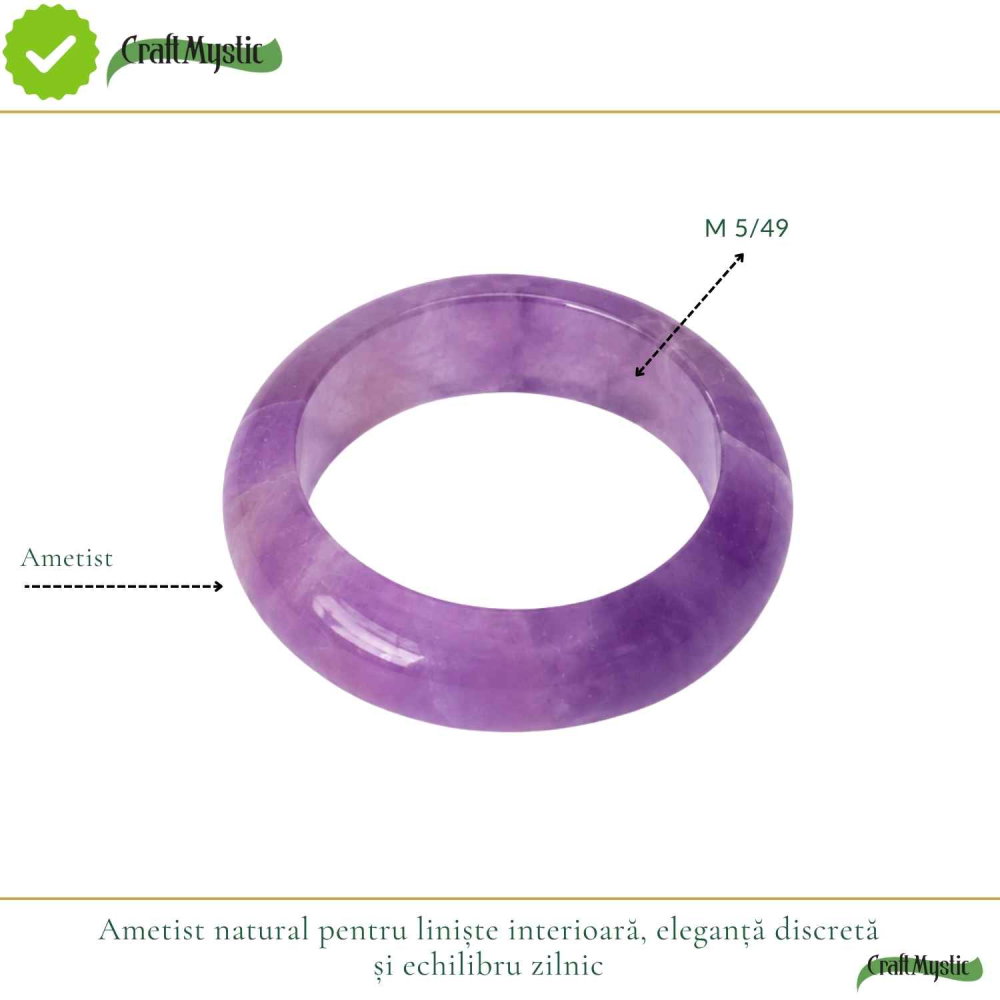 Inel cu Ametist Natural turnat – Calm Interior si Claritate Mentala [4]