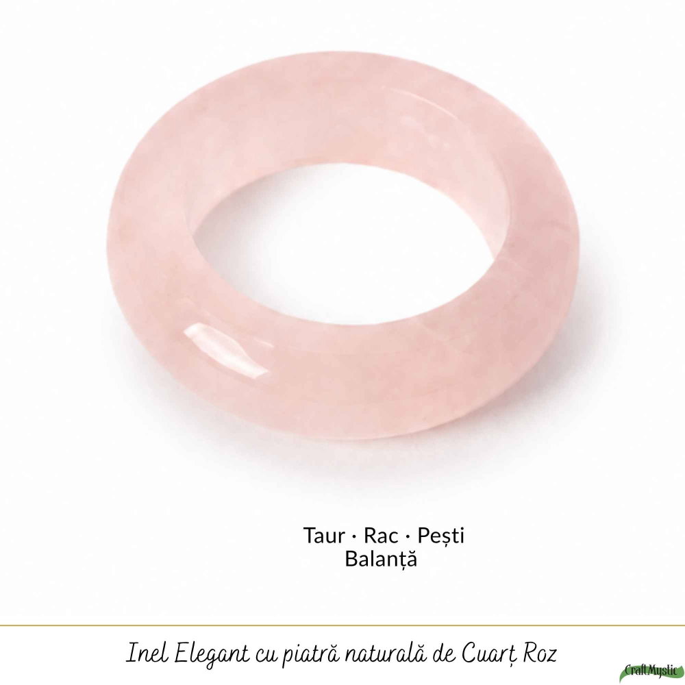 Inel cu Cuart Roz Natural turnat – Iubire de Sine si Armonie Interioara [5]